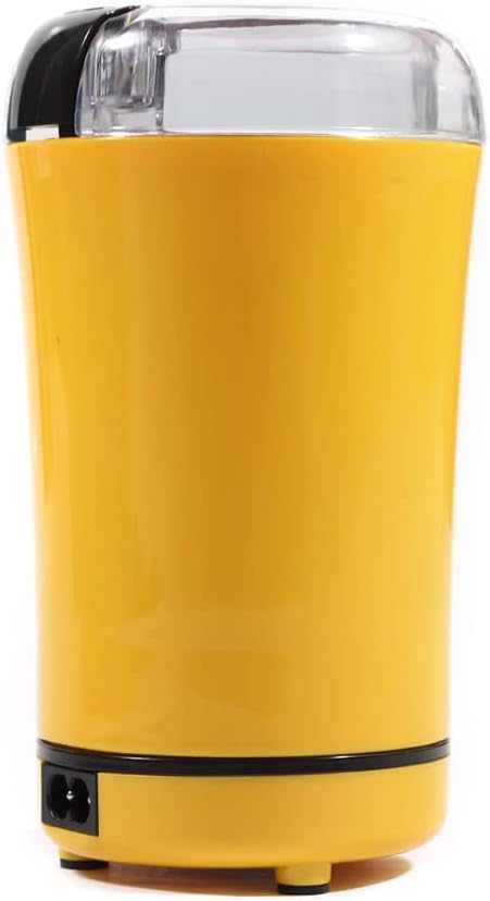 Electric Coffee Grinder, 150W Small Spice Grinder with Stainless Steel Blade, 50g Capacity One-Touch Mill for Coffee Beans, Pepper, Herbs, Nuts (Yellow)