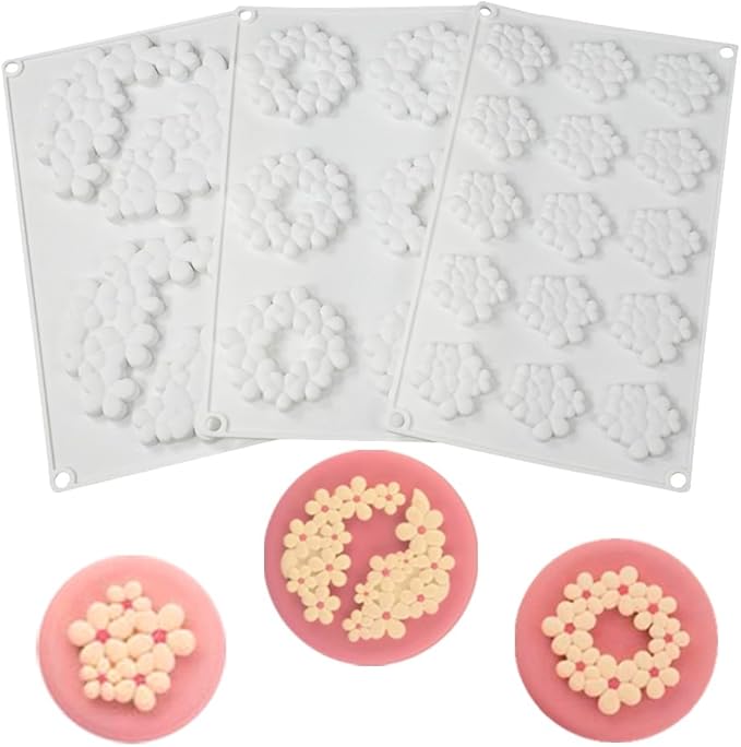Flower Cloud Shaped Donut Silicone Mold Fondant Cake Mold DIY Chocolate Baking Tools Cake Decoration Accessories Bakeware (Cloud Flower L_11.84 X7 X0.4 inch)