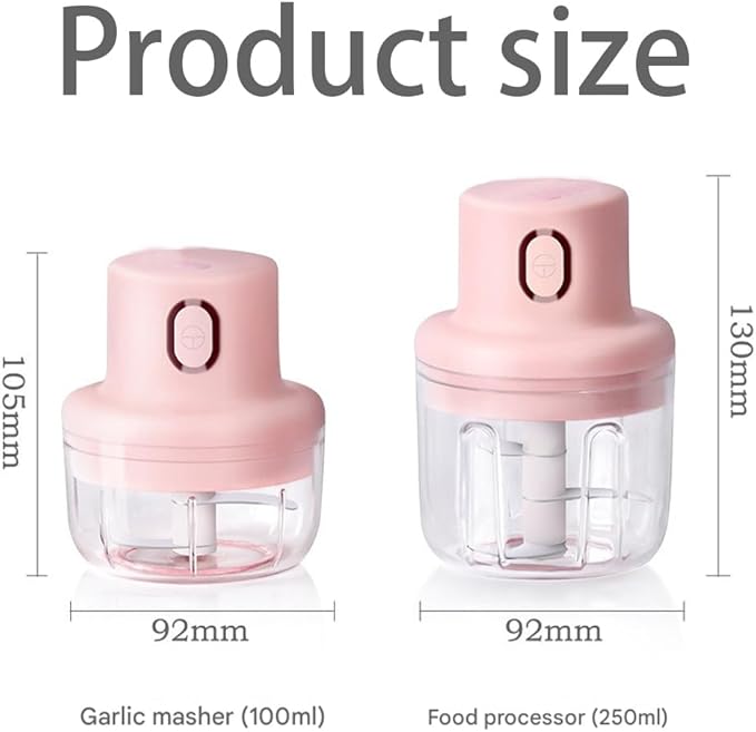 Wireless Food Chopper,Electric Garlic Chopper Cordless With Container For Onion, Garlic,Chili,Fruit,Meat, Rechargeable Kitchen Gadget (8.8 OZ)