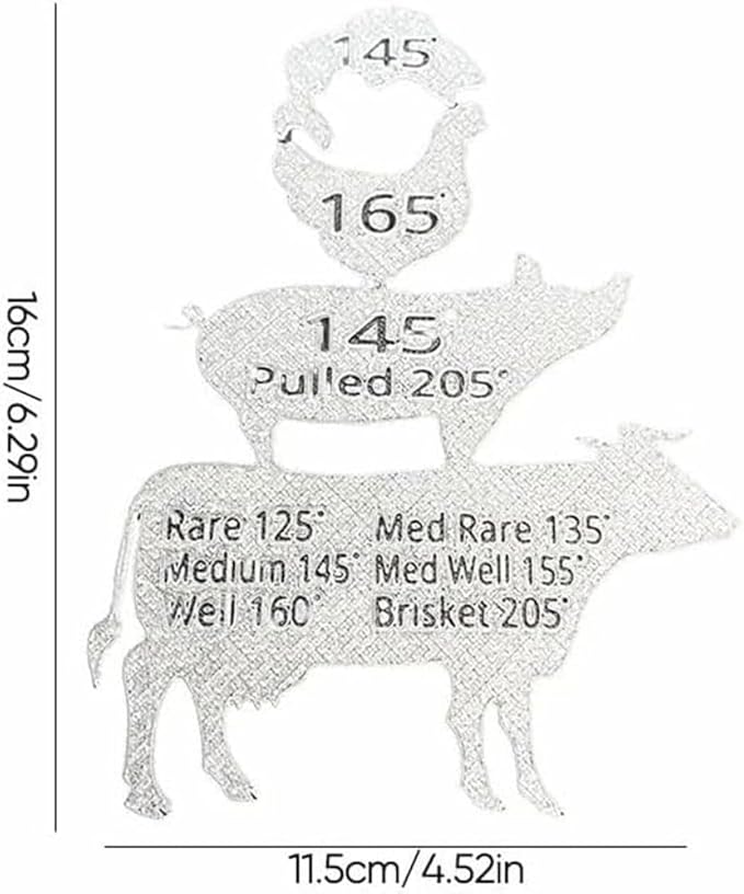 Animal Temp Magnet Combo BBQ Gift,BBQ Gift Men Grilling Party for Husband,Animal Meat Temperature Magnet Chart,Meat Magnets for Fridge,Meat Smoking Temperature