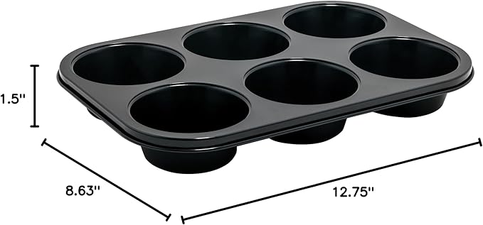 Winco 6-Cup Non-Stick Muffin Pan, Tin Plated, Medium, Aluminum