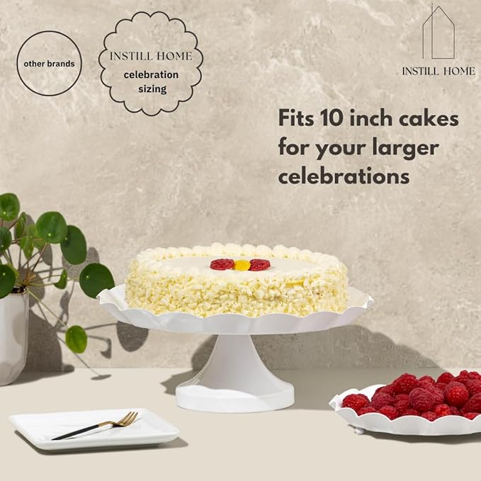 5-Piece Ruffled Metal Dessert Table Stand Set – Cake Stands, Tiered Cupcake Holders & Serving Trays - Ideal for Weddings, Birthdays, Baby Showers & Parties