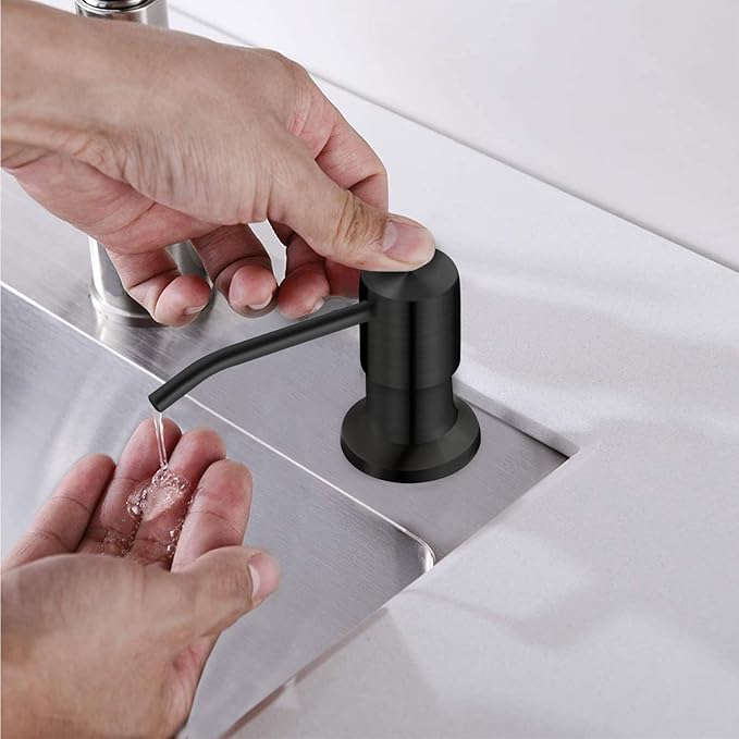 Sink Soap Dispenser, Kichen Sink SoapDispenser, 47" Extension Tube kit, Under Sink Soap Dispenser Pump, No Need More Refills (Black-2 Pack)