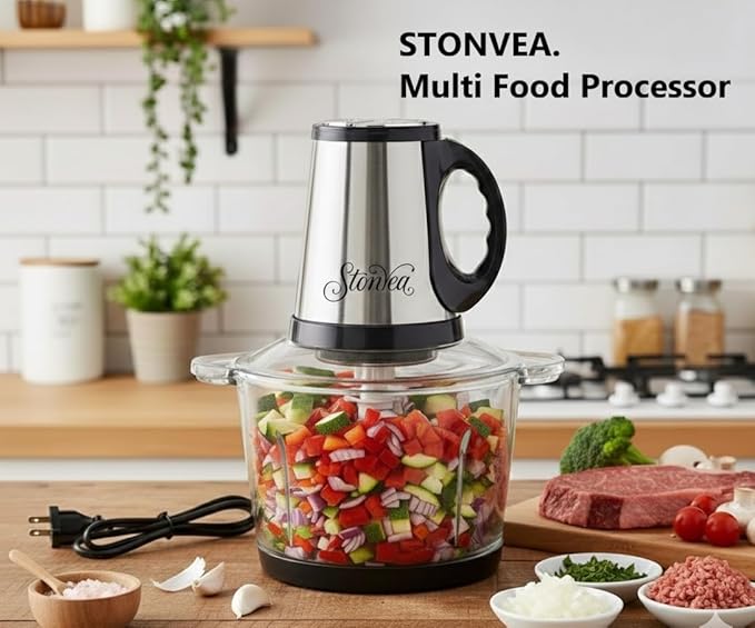 Electric Garlic Peeler & Chopper 300W – Automatic Garlic Peeler Machine with 2L Jar & Dual Blades, Electric Garlic Mincer, Vegetable Chopper & Silicone Garlic Peeler Skin Remover Tool