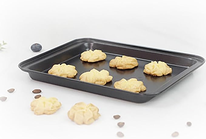 Cookie Baking Sheet, 9.5 Inch x 7 Inch Square Iron Plate with Nonstick Coating for Baking Cookie, Roast Meat, Baking Cake, Bread and other Foods (1)