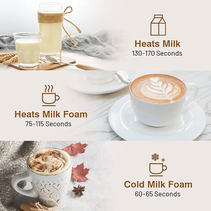 Secura π πΆπΉπΈ ππΏπΌππ΅π²πΏ, Electric Milk Steamer Stainless Steel, 8.4oz/250ml Automatic Hot and Cold Foam Maker and Milk Warmer for Latte, Macchiato (Black)