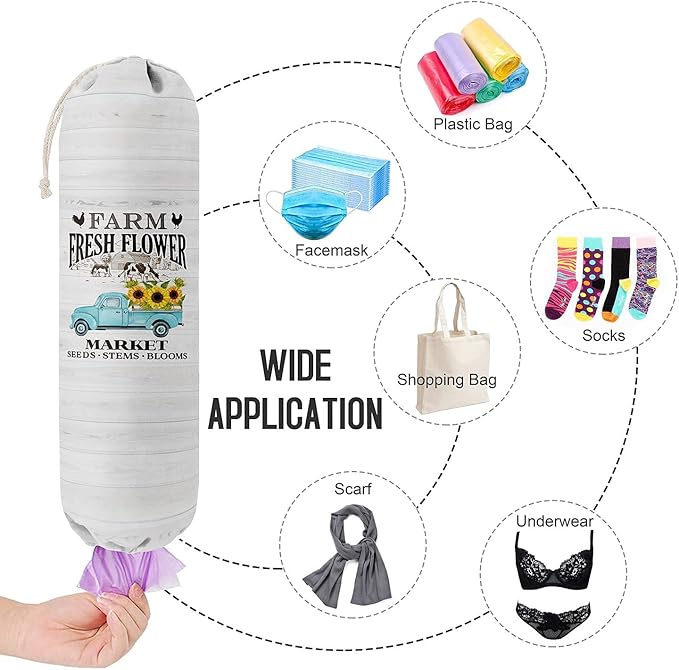 Grocery Bags Holder Organizer for Shopping Bags,Wall Mount Plastic Bags Storage Container Dispensers, Gift for Women Mother Grandmother Friend