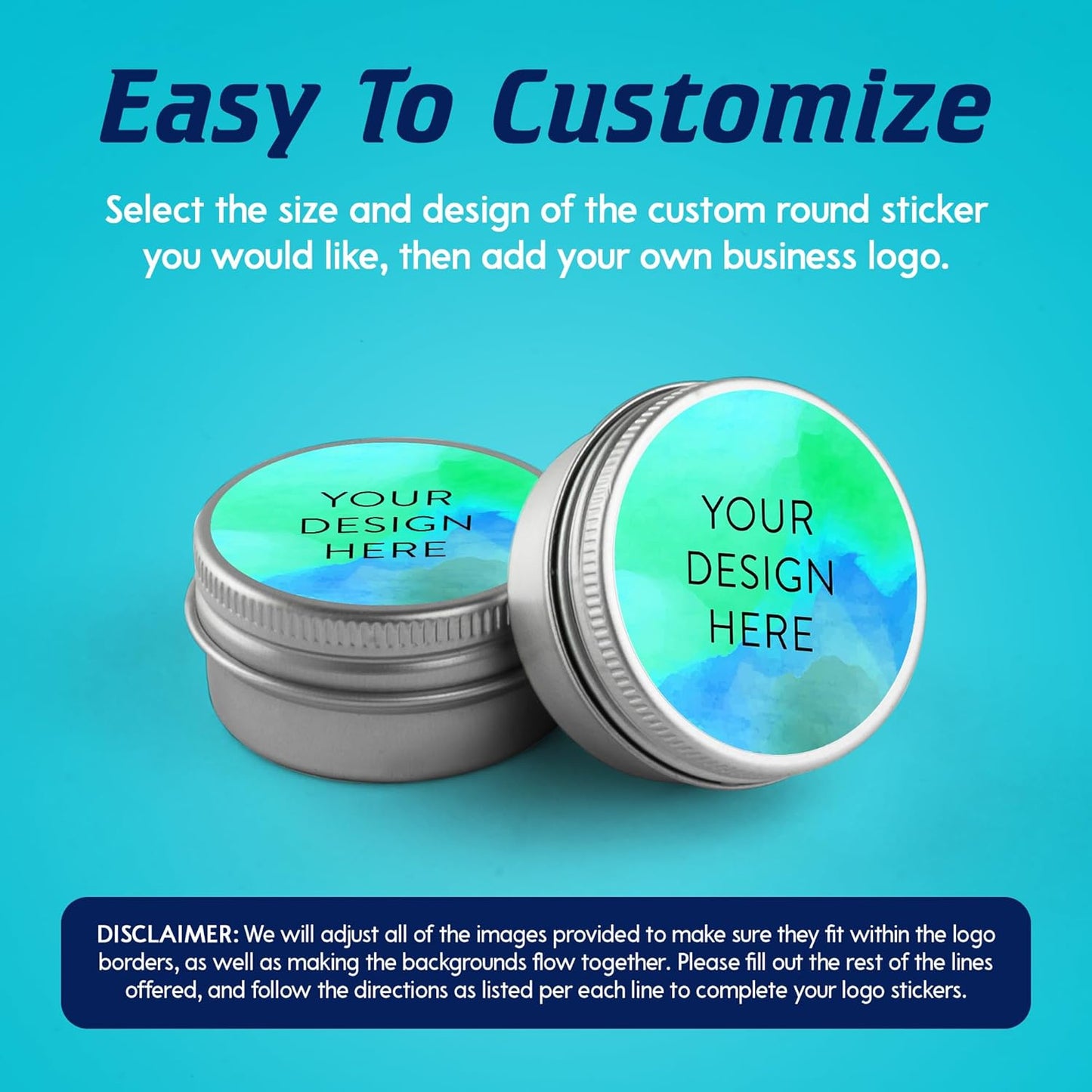 100 Custom Vinyl Stickers - Upload Your own Image, Text, Design, Logo - Personalized Logo Labels for Handmade, Packaging, Bottle, Jars, Candle, Brand Stickers (Peach, 4x4)
