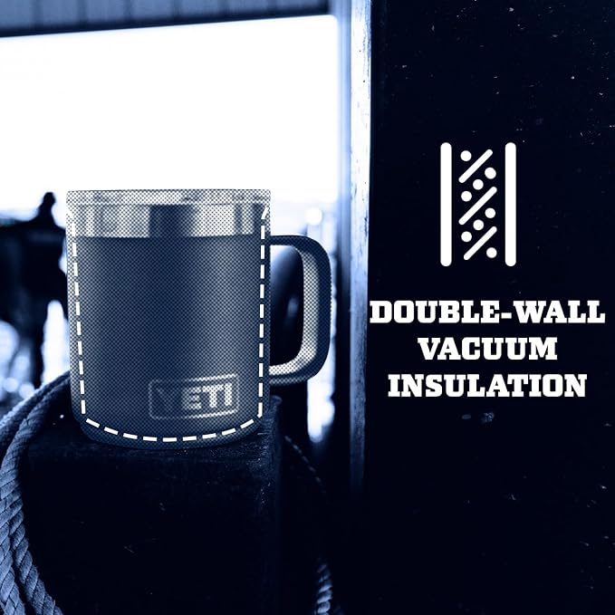 YETI Rambler 10 oz Stackable Mug, Vacuum Insulated, Stainless Steel with MagSlider Lid, White