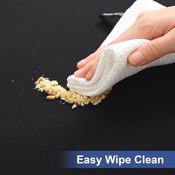 homing Rectangle Table Cloth Cover, Waterproof Polyester Elastic Fitted Tablecloth, Fits for 6 Foot Folding Tables, Washable Table Protector for Picnic, Camping, Outdoor (Black, 18" x 72")