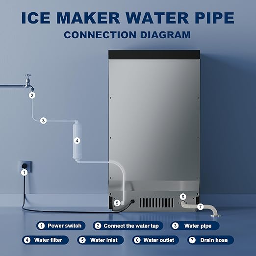 Ice Maker Countertop,110lbs Per Day, Auto-Cleaning, Portable Sonic Ice Maker with Basket and Scoop, for Home Party/RV Camping (110Lbs/24H)