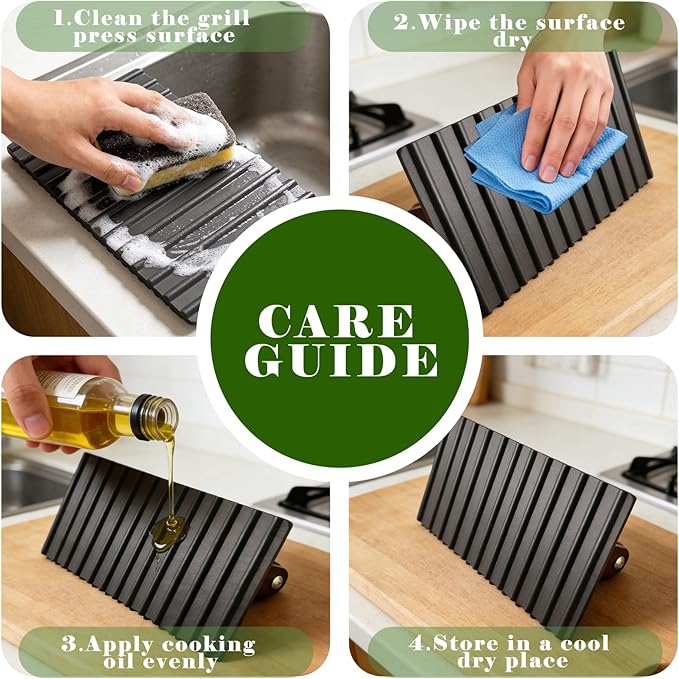2.2 lb Heavy Duty Cast Iron Grill Press, 7.8X3.9 inch Rectangle Bottom Granular Burger Press with Wood Handle for Blackstone, Chef, Camp, Panini, Vegetable, Bacon, Sandwich, BBQ