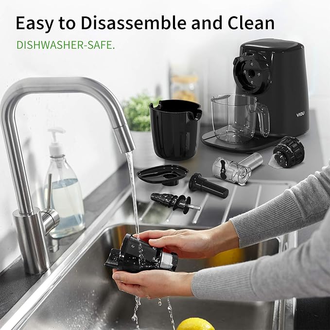 Juicer Machines, Cold Press Slow Masticating Juicer Easy to Clean with 3 Modes Vegetable and Fruit Juicer Extractor BPA-free High Hardness Tritan Material Slow Juicer, black (SJ-Black)