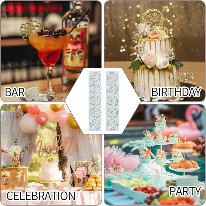 Tuile Molds Silicone (2 PCS) Lace Fondant Molds Set with Hollow 3D Beehive Candy Molds for Baking, Resin, Polymer Clay, Sugar Craft Dessert Cupcake Cake Decorating