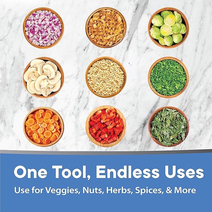 Slap Chop Original Japanese Stainless Steel Blades & Butterfly Opening Chopper - Manual Food Chopper for Salads & Vegetables - White