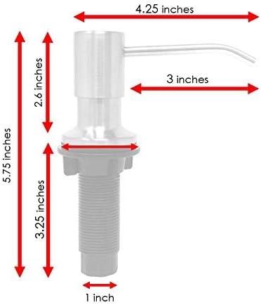 Soap Dispenser for Kitchen Sink (Black Matte), Built in Soap Dispenser, Stainless Steel Pump Replacement