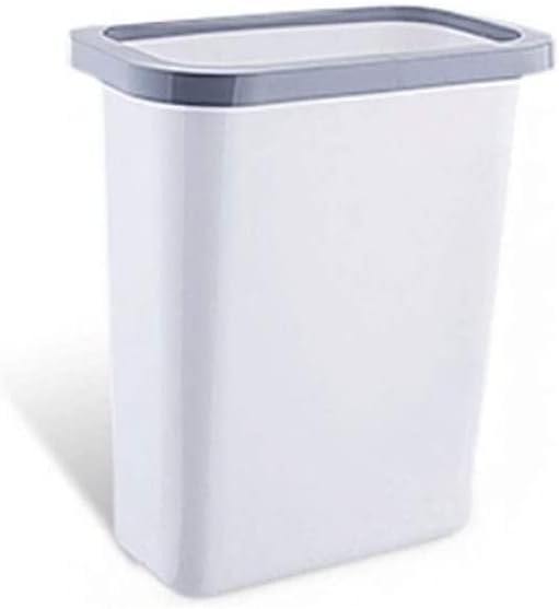Trash Cans Hanging Waste Bin Under Kitchen Sink,Plastic Dustbins Over Cabinet Door with Top Ring to Fix Garbage Bag Outdoors and Home (Color : White)