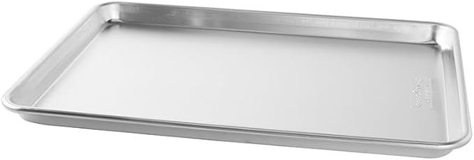 Nordic Ware Naturals Half Sheet - USA Made Aluminum Commercial Quality Sheet Pan for Baking or Roasting, Encapsulated Galvanized Steel Rim Prevents Warping, 1-Pack