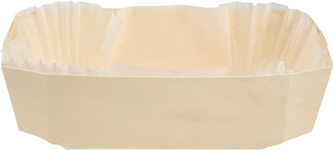 Restaurantware Taipei 34 Ounce Wooden Baking Molds 100 Oven Ready Disposable Loaf Pans - With Paper Liners Greaseproof Wood Containers For Baking For Banana Bread Meatloaf And More