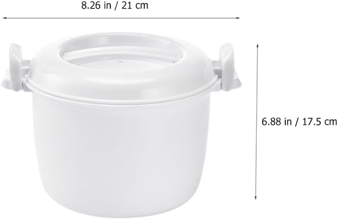 PRETYZOOM Microwave Rice Cooker with Spoon - Large Capacity Microwavable Rice Cooker Steamer Portable Lunch Box for Home Office Dormitory