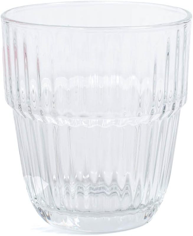 Bormioli Rocco Barshine 13.35 oz. Double Old Fashioned DOF Stackable Tempered Drinking Glasses, Set of 6, Clear