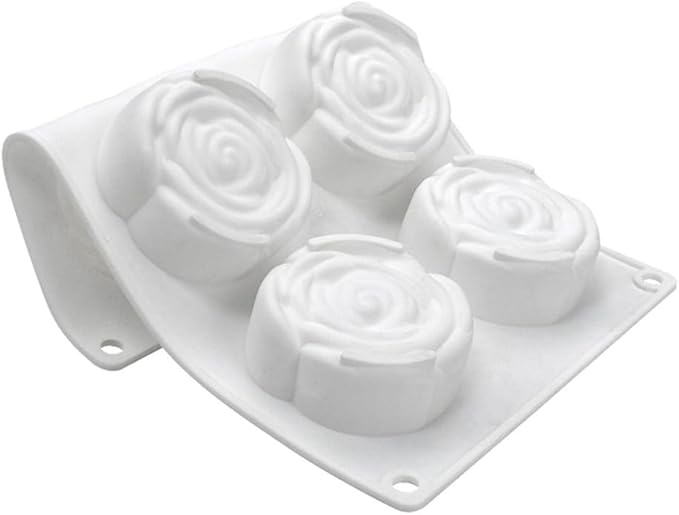 Flower Silicone Cake Ice Cream Chocolate Mold Soap Silicone Molds 3D Cupcake Bakeware Baking Dish Cake Pan (Flower K_10.72 X6.8 X1 inch)