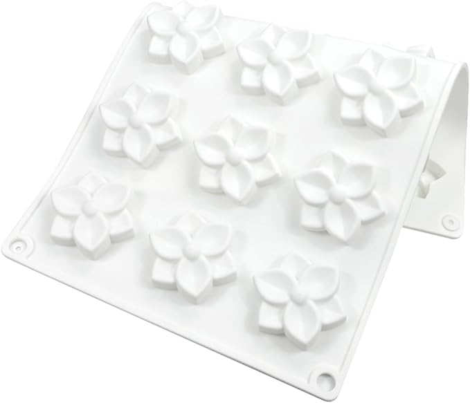 Silicone Cookie Chocolate Mold, 15-Cavity Flower Silicone Baking Mold for Oreo, Candy, Chocolate, Cookies, Mini Cakes and Jelly, Dishwasher Safe Non-Stick Food Grade Silicone Molds (C_ Flower)