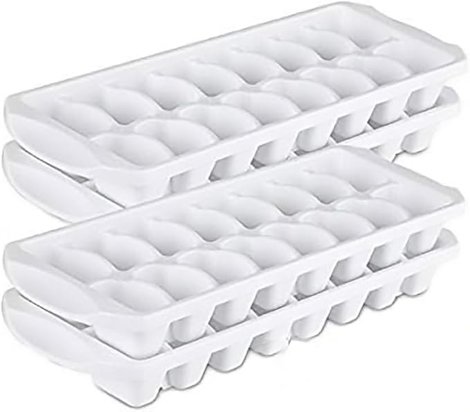 4/pk White Ice Cube Trays Stackable, 4 trays per pack, 13.13x4.88x1.63-inch each tray