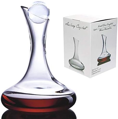 Amlong Crystal Lead-Free Large Wine Decanter, Red Wine Carafe, Wine Gift, Wine Accessories 58 oz(1700ml), with Crystal Baseball Stopper