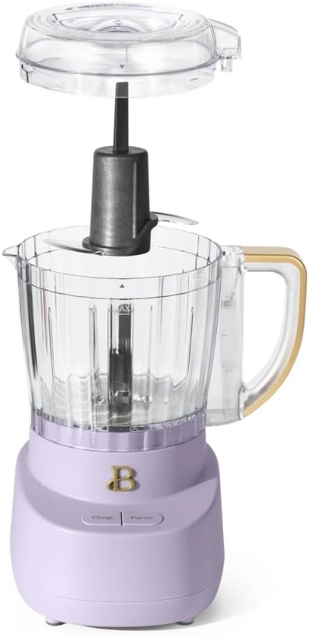 3-Cup Mini Food Chopper 250W with Bowl, Electric Food Processor, Chop & Puree Function, Dishwasher Safe Parts, Safety Lid, Compact Kitchen Appliance(Lavender)