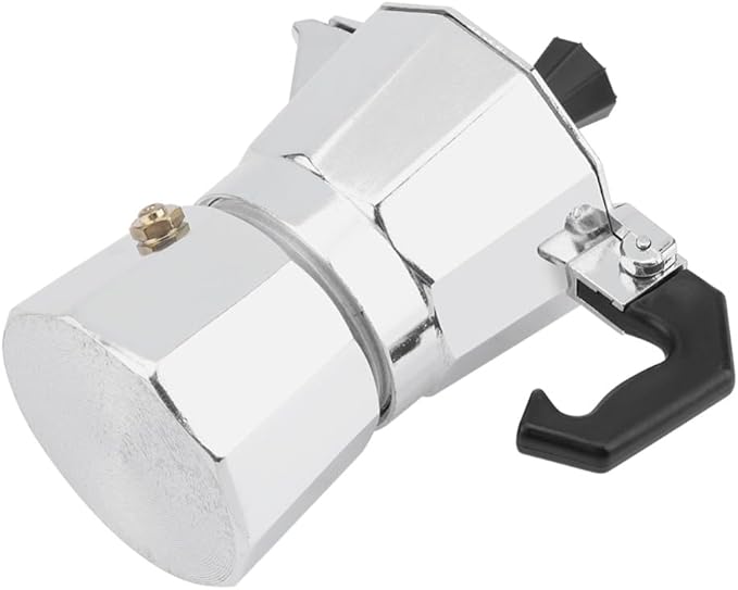 50ml Aluminum Moka Pot Espresso Maker Leak-Proof Design with Ergonomic Handle 1 Cup Stovetop Coffee Maker for Home & Office Use