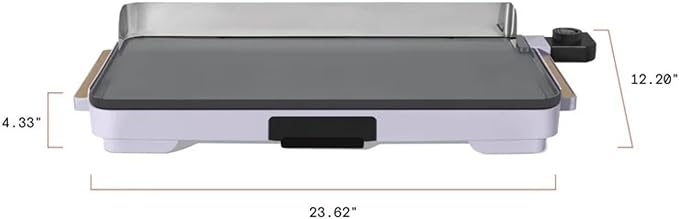 Electric Griddle 12x22 Inch with Backsplash, Nonstick Cooking Surface, Adjustable Temperature Control (Lavender)