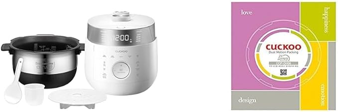 CUCKOO CRP-LHTR0609FW Small Stainless Steel Rice Cooker 6-Cup (Uncooked), 12 Cups (Cooked) & Replacement Dual Motion Rubber Packing for 6-Cup IH Cooker Models | CCP-DH06, Gray