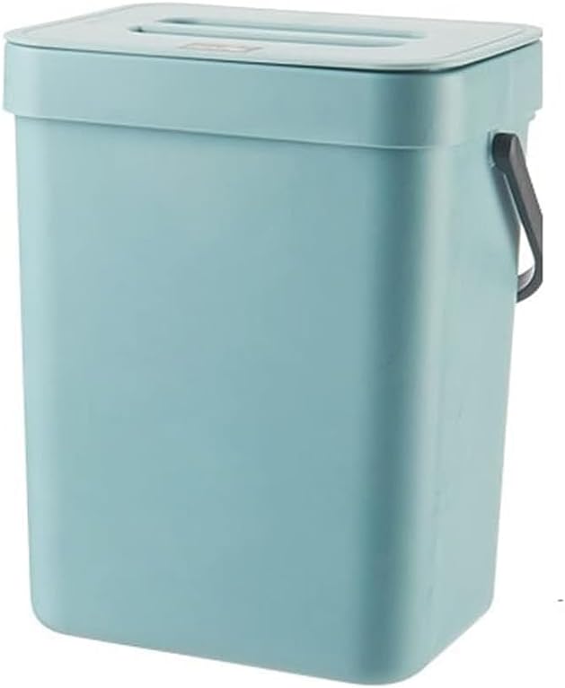 Hanging Trash Can, Kitchen Garbage Bin Waste Bins, Kitchen Cabinet Door Hole Free Wall Mounted Trash Can Household Toilet Small Trash Can with Cover