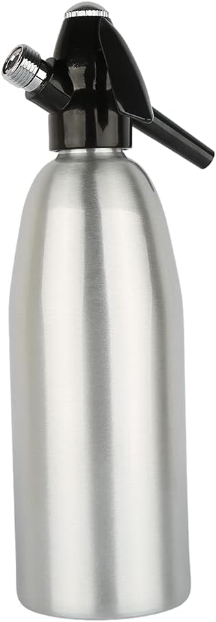 Aluminum Soda Siphon, Sparkling Water Maker, Compatible with Standard 8g CO2 Cartridges (1L), Carbonated Water Machine, Soda Streaming Machine, Soda Maker (Silver)