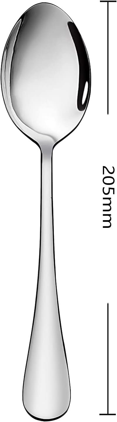 Stainless Steel Teaspoon Set, 8 Pieces, 7.3 Inches, Mirror Finish, Dishwasher Safe