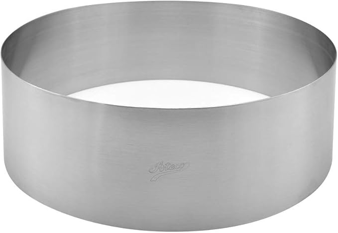 Ateco Round Cake Ring Dessert Mold, 3" High x 9.5" Diameter, Stainless Steel