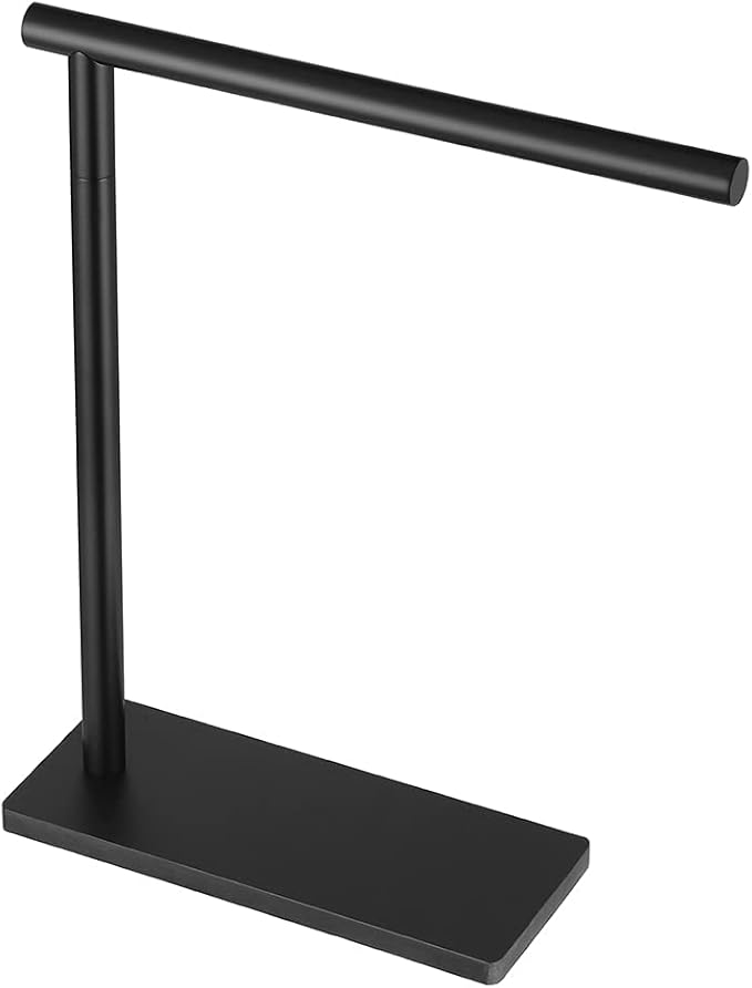 JQK Hand Towel Holder Stand Black, Modern Tree Rack Free Standing for Countertop with 12 Inch Bar, 304 Stainless Steel Matte Black Thicken 0.8mm, HTT170-PB