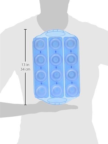 Fairly Odd Novelties 12pc Set-Add Water & Freeze to Make Ice Shot Glasses-Includes Serving Tray, One Size, Blue,FON-10051