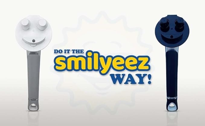 The Original Smiling Sponge Handle Soap Dispensing Handle by Smilyeez for The Smiling Sponge with Smilyeez Caddy & Dishwand with 2 Scrub Brushes (Light Blue)