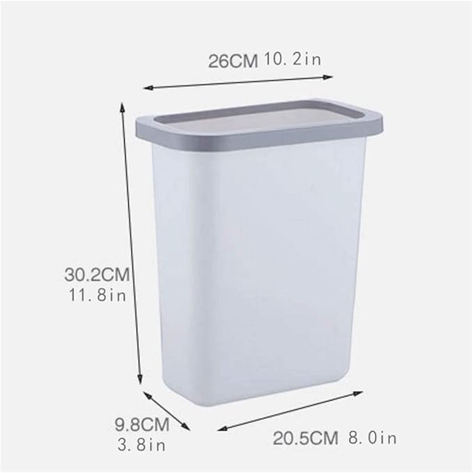 Trash Cans Hanging Waste Bin Under Kitchen Sink,Plastic Dustbins Over Cabinet Door with Top Ring to Fix Garbage Bag Outdoors and Home (Color : Gray)