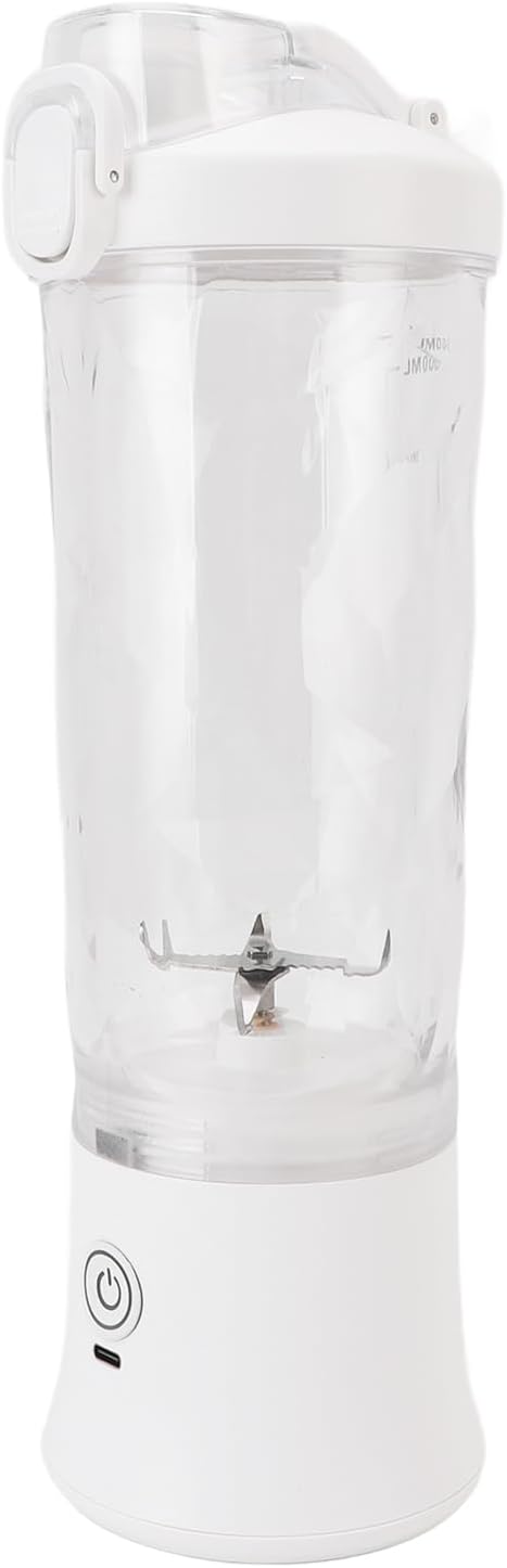 Portable Blender, 600ml 18000RPM USB C Rechargeable Mini Juicer Cup with Stainless Steel Blades and RGB Light, for Travel Gym Outdoor Sports