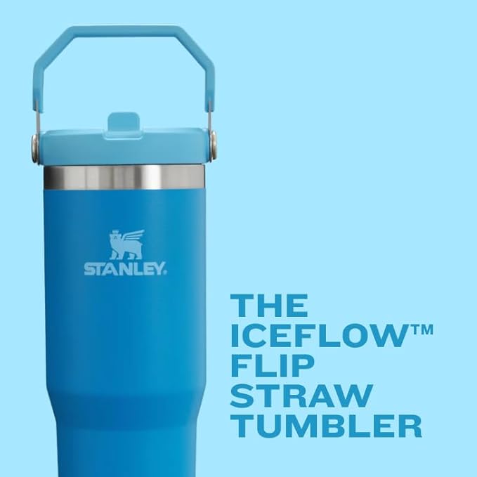 STANLEY IceFlow 2.0 Flip Straw Tumbler with Handle 30 oz | Twist On Lid and Flip Up Straw | Leak Resistant Water Bottle | Insulated Stainless Steel | BPA-Free | Chili Red