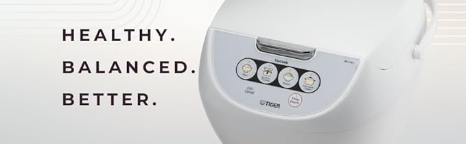 Tiger JBV-A18U-W 10-Cup (Uncooked) Micom Rice Cooker with Food Steamer & Slow Cooker, White