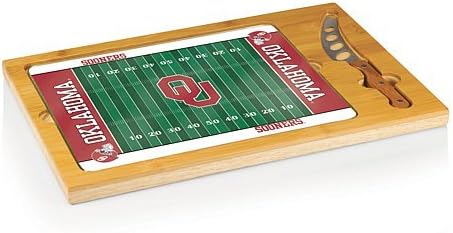 PICNIC TIME NCAA Icon Glass Top Cutting Board & Knife Set, Cheese Boards Charcuterie Boards, Serving Platter, (Parawood & Bamboo)