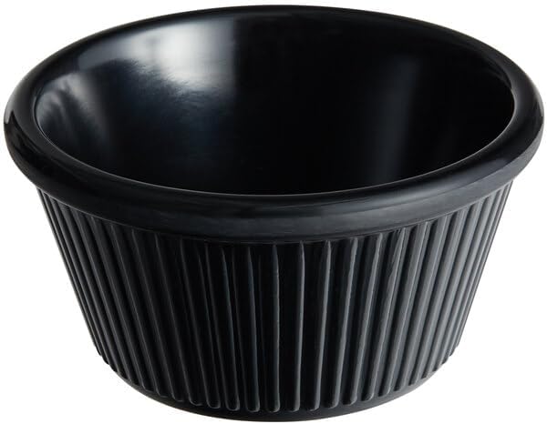 Winco Commercial-Grade Plastic Ramekin/Dipping Sauce Cup, Fluted, 4 Ounce, White (12 Pack)