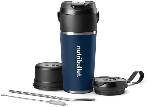 nutribullet Flip Portable Blender with Insulated Cup, Cordless, Matte Indigo, NBPB50350IND