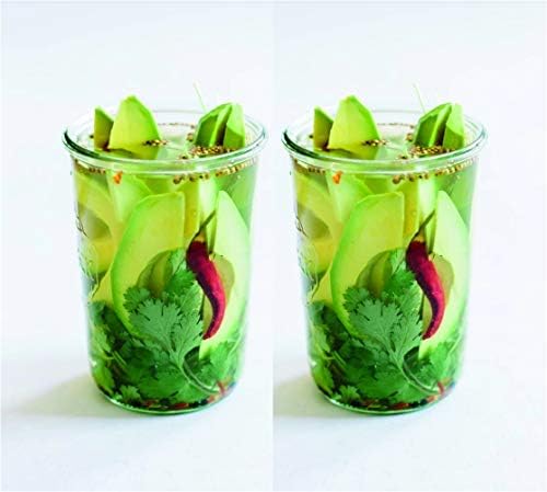 WECK Canning Jars 742 Mold Jars made of Transparent Glass - Eco-Friendly Canning Jar - Storage for Food, Yogurt with Air Tight Seal and Lid - 1/2 Liter Tall Jar Set - (2 Jars)