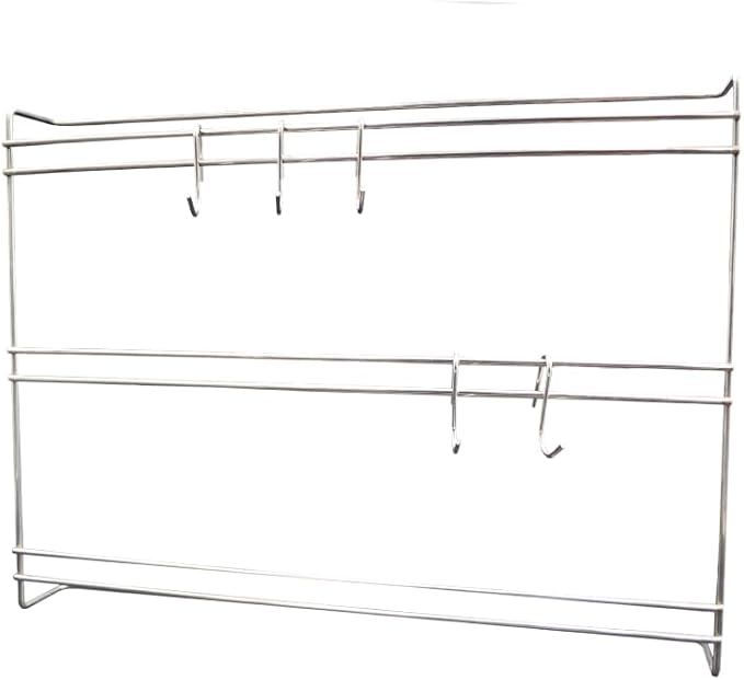 Wall Mounted Stainless Steel Wire Kitchen Utensil Rack 18"X24" with 20 Hook Hanger, Commercial Kitchen Organizing Shelving Storage for Pots, Pans, Cookware in Restaurant
