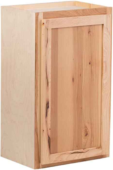 Quicklock RTA (Ready-to-Assemble) 42" Tall Wall Kitchen Cabinets - Shaker Style | 100% Hardwood | Made in America | Soft Close Hardware (Rustic Hickory, 12" D x 18" W x 42" H)